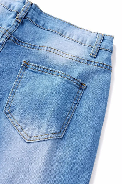 Flare Pants Jeans for Women Vintage Denims Stretch Mid Waist Washed Distressed Pockets Boot Cut 2025 Streetwear Skinny Trousers