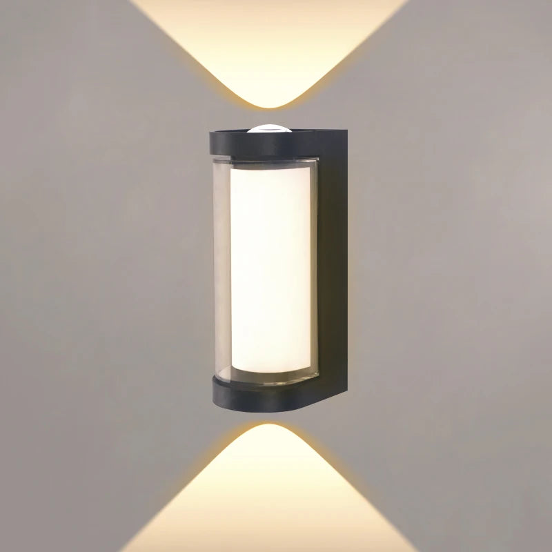 LED Vägglampa Utomhus & Inomhus – Upp & Ned Ljuseffekt, Vattentålig, AC85–265V, 8 Stilar