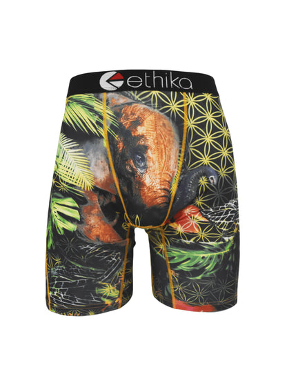 ETHIKA Herrboxers – Andningsbar Mesh-kil, Tryckta Mönster, Plus Size S–3XL