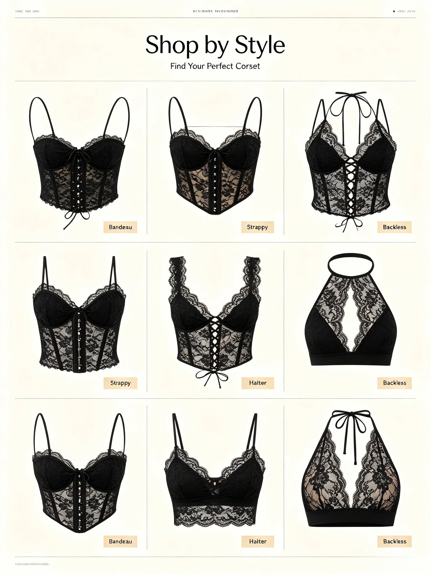 Sexy Women's Lace Fishbone Bandage Vest Black Slim Strapless Backless Female Corset 2026 Spring Summer Lady Beach Party Top New