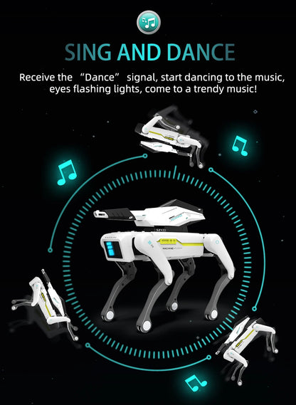 Teeggi Electric RC Intelligent Robot Dog Multifunction RC Mechanical Dog with turret Educational Toy Bionic Smart Robot Toy Gift