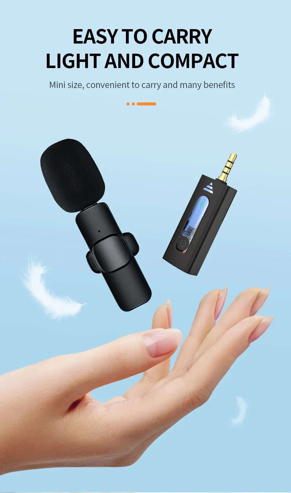 KEBIDU Lavalier Microphone Wireless 3.5mm Omnidirectional Condenser Mic Megaphone for Camera Speaker Phone Recording Live Stream