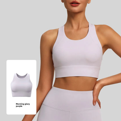 Dam Sport-BH Yoga Linne – Halterneck Inbyggda Kuddar Högintensiv StötDämpning Tennis, 5 Färger S–XXL