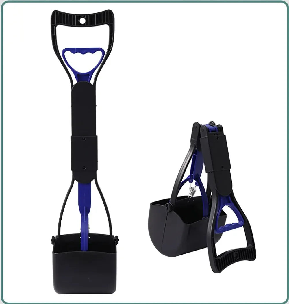 Dog Pooper Scooper Pet Long Handle Jaw Poop Scoop Picker Excrement Collector Clean Tools Outdoor Foldable Animal Feces Cleaner