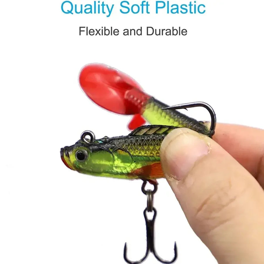 6PCS Wobblers Artificial Baits Fishing Tackle Soft Silicone Bait For Sea Bass Spoon Pike Carp Fishing Lures Swimbait