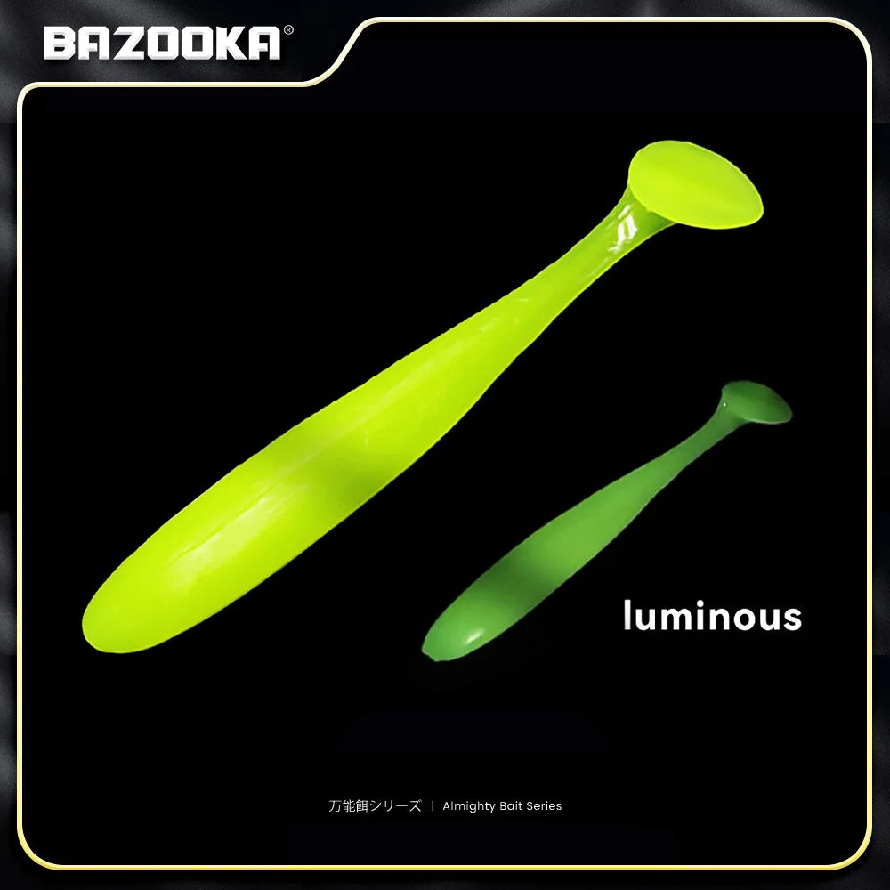 Bazooka Shad Worm Fishing Soft Lure Big Silicone 90 100mm Bait T Tail Easy Shiner Wobbler Swimbait Pesca Trout Pike Bass Winter