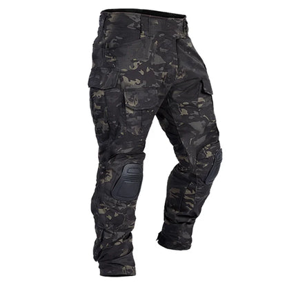 Multicam Tactical Pants +Pads Men Combat Trousers Work Camo Hunting Clothes Multi-pocket Breathable Wear-resisting Cargo Pants
