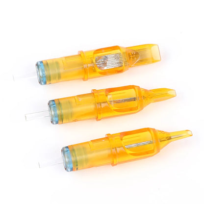 YILONG 10PCS Tattoo Cartridge Needle Professional Individual Package Sterile Yellow Tattoo Needles for Tattoo Pen Machine