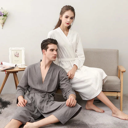 Unisex Kimono Badrock Lång – Lätt Mjuk Sommar & Höst Loungewear, 17 Färger M–3XL