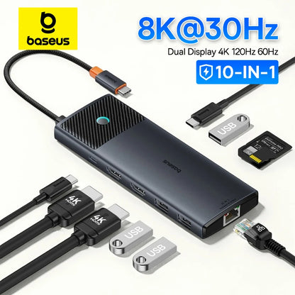 Baseus USB-C-hubb med HDMI, USB 3.2 och flera anslutningar