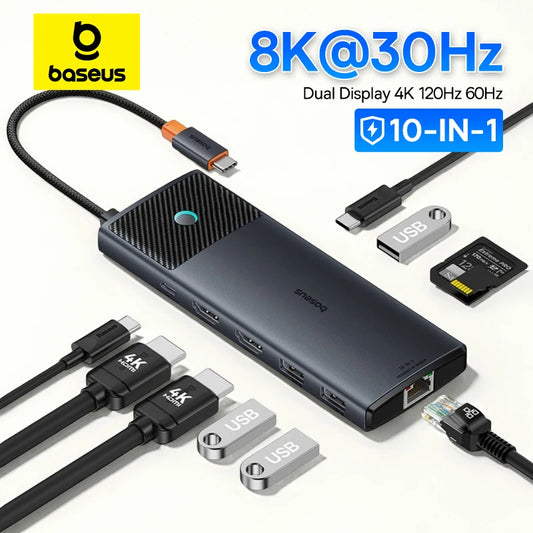 Baseus USB-C-hubb med HDMI, USB 3.2 och flera anslutningar
