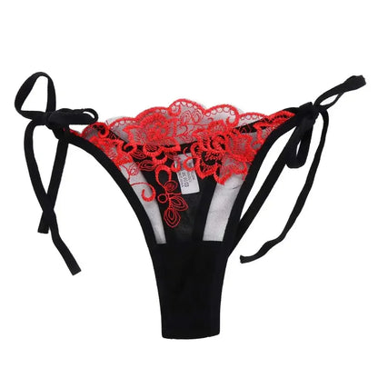 Ladies Women Embroidery Transparent Lingerie Lace Panties Underwear Panty Brief