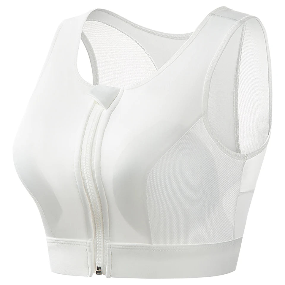Plus Size Sports Bra Front Closure Longline Bras Padded Workout Crop Tank Top for Running Workout Gym Yoga Vest