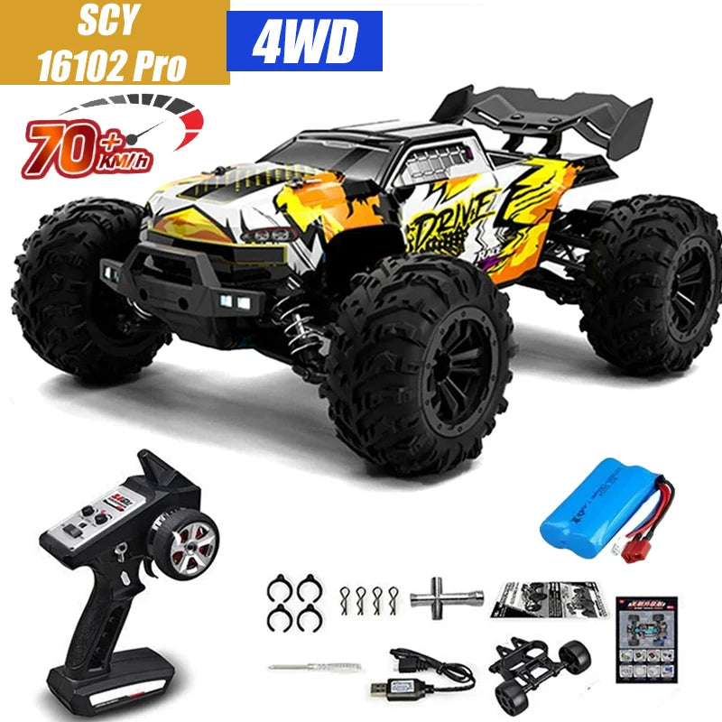 MJX VS RC Car SCY 16101 16102 PRO 4WD 70Km/h 1/16 High Speed Drift Monster Off-road Remote Control Vehicle Electric Crawler