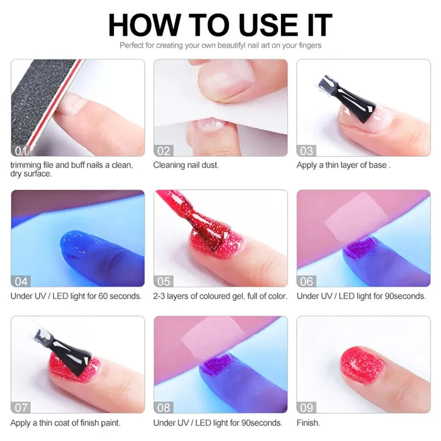 XEIJAYI 6Pcs 15Ml Nail Gel Polish Set Perfect For Soak Off Gel Nail Polish Or Home & Salon Nail Art Diy