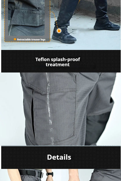 Raiders Tactical Pants Men's Summer Outdoor Work Pants with Multiple Pockets Camouflage Anti Tear Loose Casual Pants