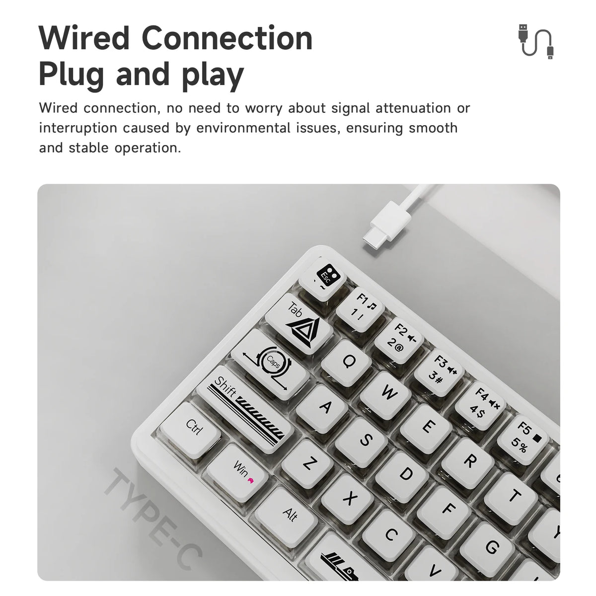 AJAZZ AK690 mekaniskt USB-tangentbord med 68 tangenter – engelsk layout