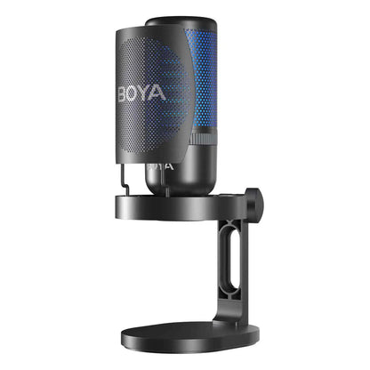 BOYA K3 USB Dektop Microphone with Noise Cancellation/Gain/RGB for Podcasting Live Streaming on iPhone Smartphone/PS4,5/Mac/PC