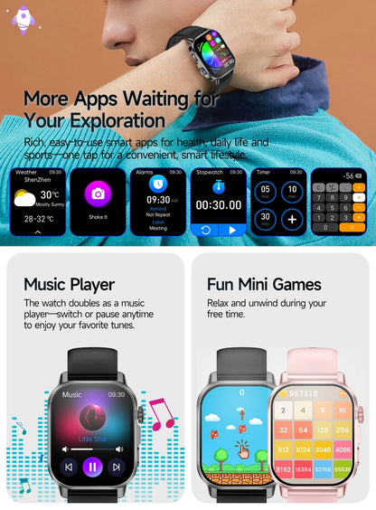 Nursing Grade New ECG+PPG Healthy Diagnose Smart Watch Men Body Analysis Blood Pressure Lipid Uric Acid NFC Health Tracker Watc
