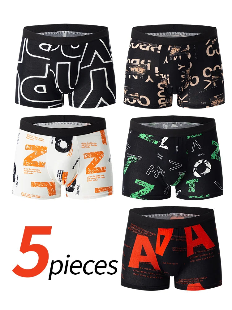 Herr Boxershorts 5/10-pack Svart Guldtryck – Bekäma Plus Size Sport & Strand, S–XXXL