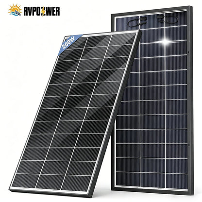 RVPOZWER Bifacial Solpanel 200W/400W/800W – N-Type 18BB, ~25% Verkningsgrad, +15% Bifacial, IP68, 25års Livslängd, Tak/Stuga/Off-Grid, EU-lager (Tyskland)
