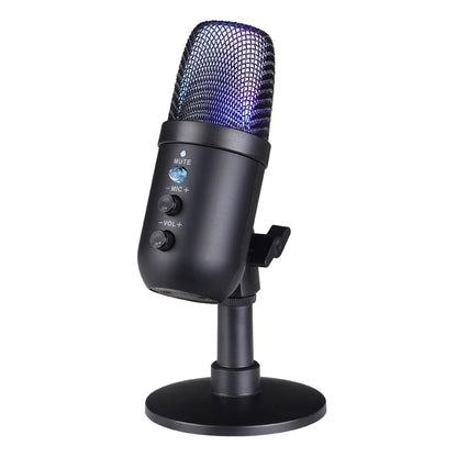 FUHAM MU1000 USB Condenser Microphone RGB Gaming Mic Noise Cancelling One Key Mute for Streaming Recording Conference PC