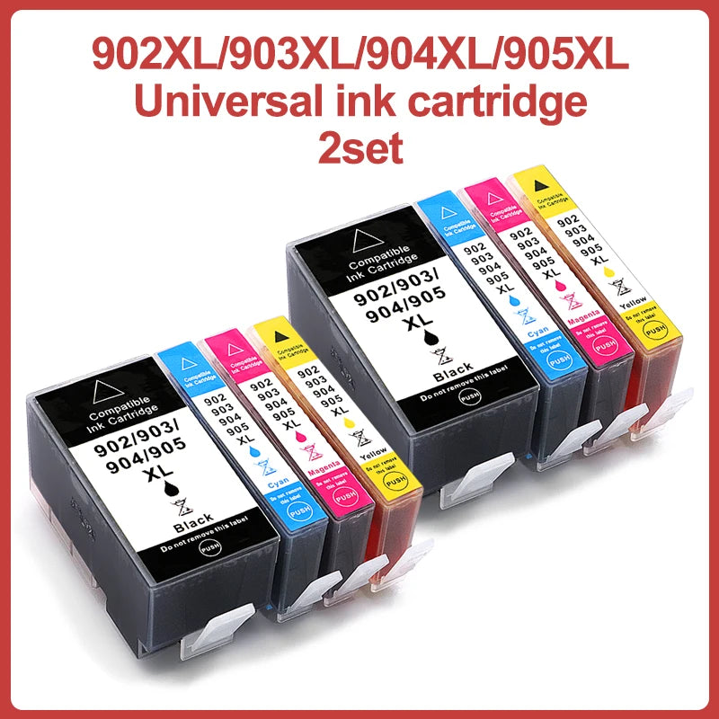 1~5 set 902XL 903XL 904XL 905XL HP903 HP905 bleckpatron kompatibel med HP Officejet Pro-skrivare