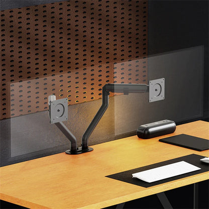 17-32 Inch Dual Monitor Stand With Dual Pneumatic Arms, 360° Rotation, 90° Tilt, Height Adjustable, 75x75 100x100 for Computer