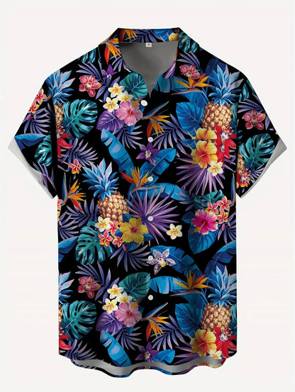 New Men's 3D Printed Hawaiian Shirt Loose Short-Sleeved Family Wear Parents and Children Shirts Beach Vacation Kids's Clothing