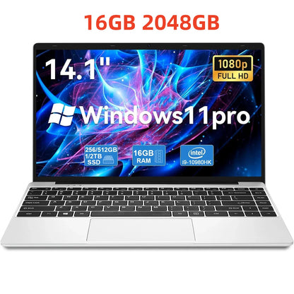 New Ultra Slim Laptop Intel Core i9 10980HK 14.1" 32GB RAM 2TB SSD Gaming PC Office Study Computer PC Windows 11 1920x1080 HD