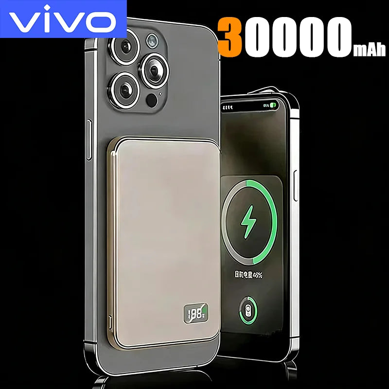 VIVO 50000mAh Thin Magnetic Wireless Power Bank 22.5W Fast Charging Portable External  Battery for Magsafe For iPhone Samsung