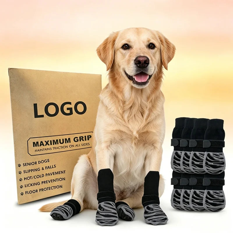 Premium Non-Slip Dog Socks Extra-Thick Grip for Prevents Slipping Licking Protects Dog Paws Ideal for Small Medium Large Dogs