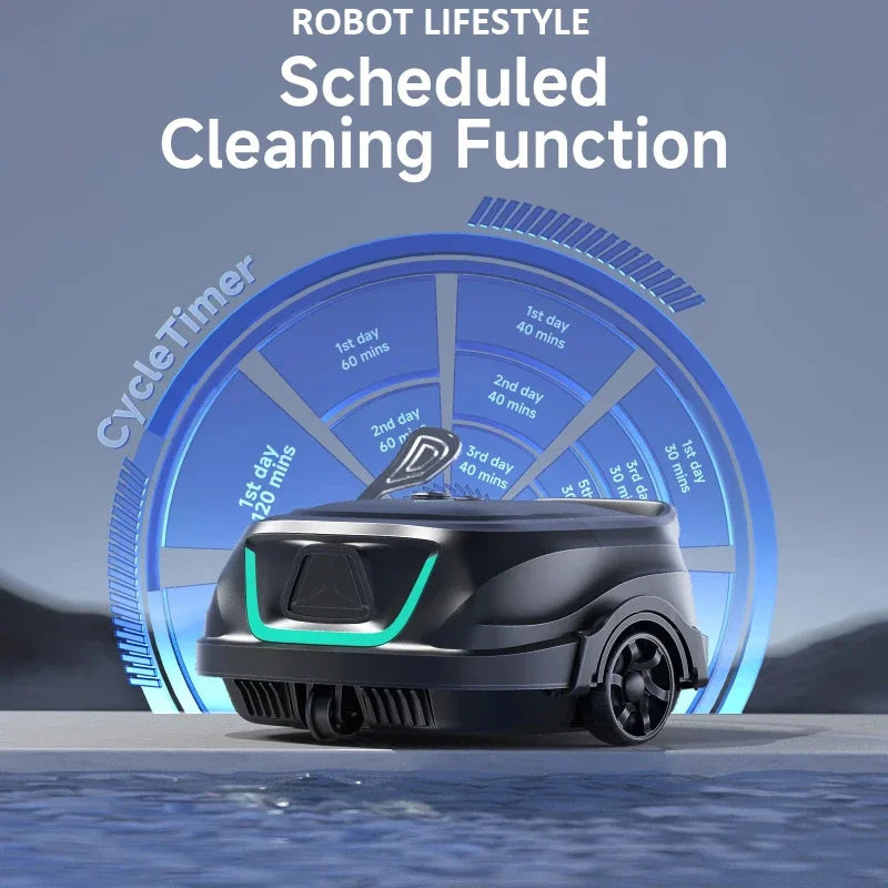 WYBOT A1 Trådlös Poolrobot – 120min 2600mAh IPX8 Dubbellager Filter Gyroskopnavigering Auto-Parkering 100m² 2026
