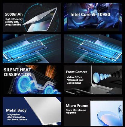 15.6“ Gaming Laptop Intel Core i9-10980HK Windows 11 Pro 32GB RAM 2TB SSD Ultra Slim Notebook FHD Fingerprint Unlock Office PC