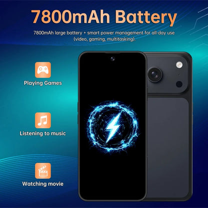 I18 Pro Max Mobile Phones Smartphone Android Smartphone 5G Cell phone 7.3 Inch 16 + 48MP AI Camera 7800mAh Global Version