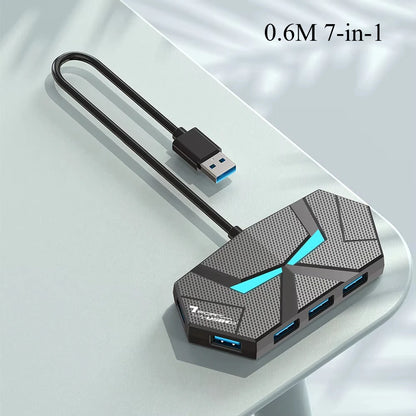 USB 3.0-hubb med 4 eller 7 portar – 0,6 eller 1,2 m
