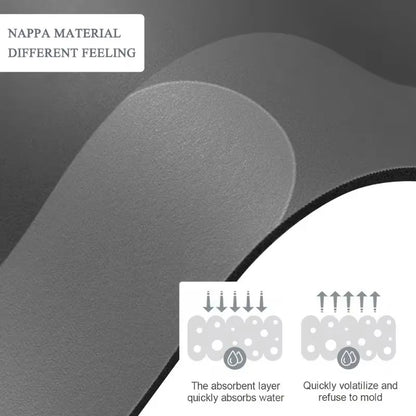Diatomaceous Earth Bath Mat Ultra Absorbent Non Skid Rapid Drying Soft Floor Mat for Bathroom Shower Laundry Bedroom Kitchen RV
