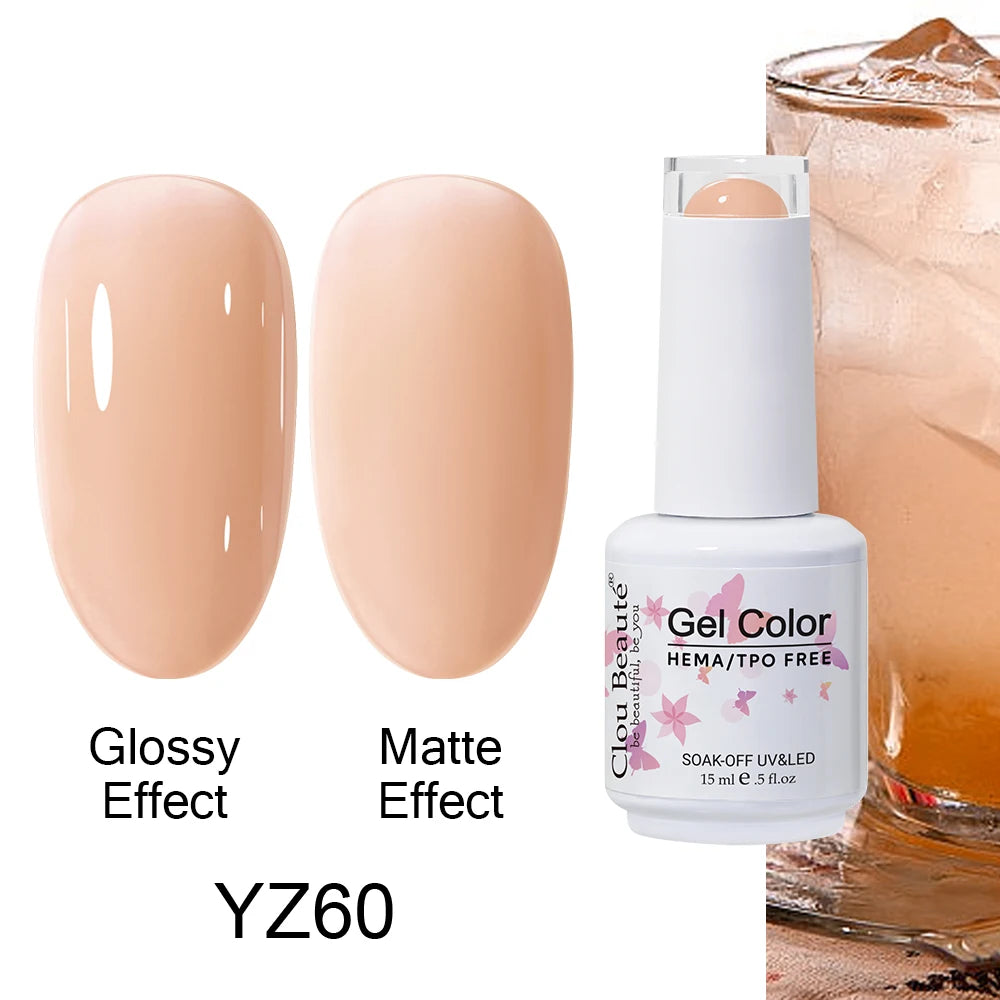 Clou Beaute Gel Nail Polish Neon Brown Royal Blue Red Green Pastal Nude Nail Art Varnishes Gel Lacquer Top Coat UV Gel Nail