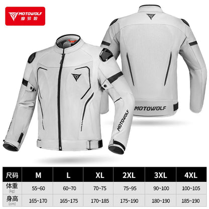 Motorcycle Jacket Summer Breathable Moto Riding Jacket Wear-resistant Motorbike Jacket Detachable protective equipment