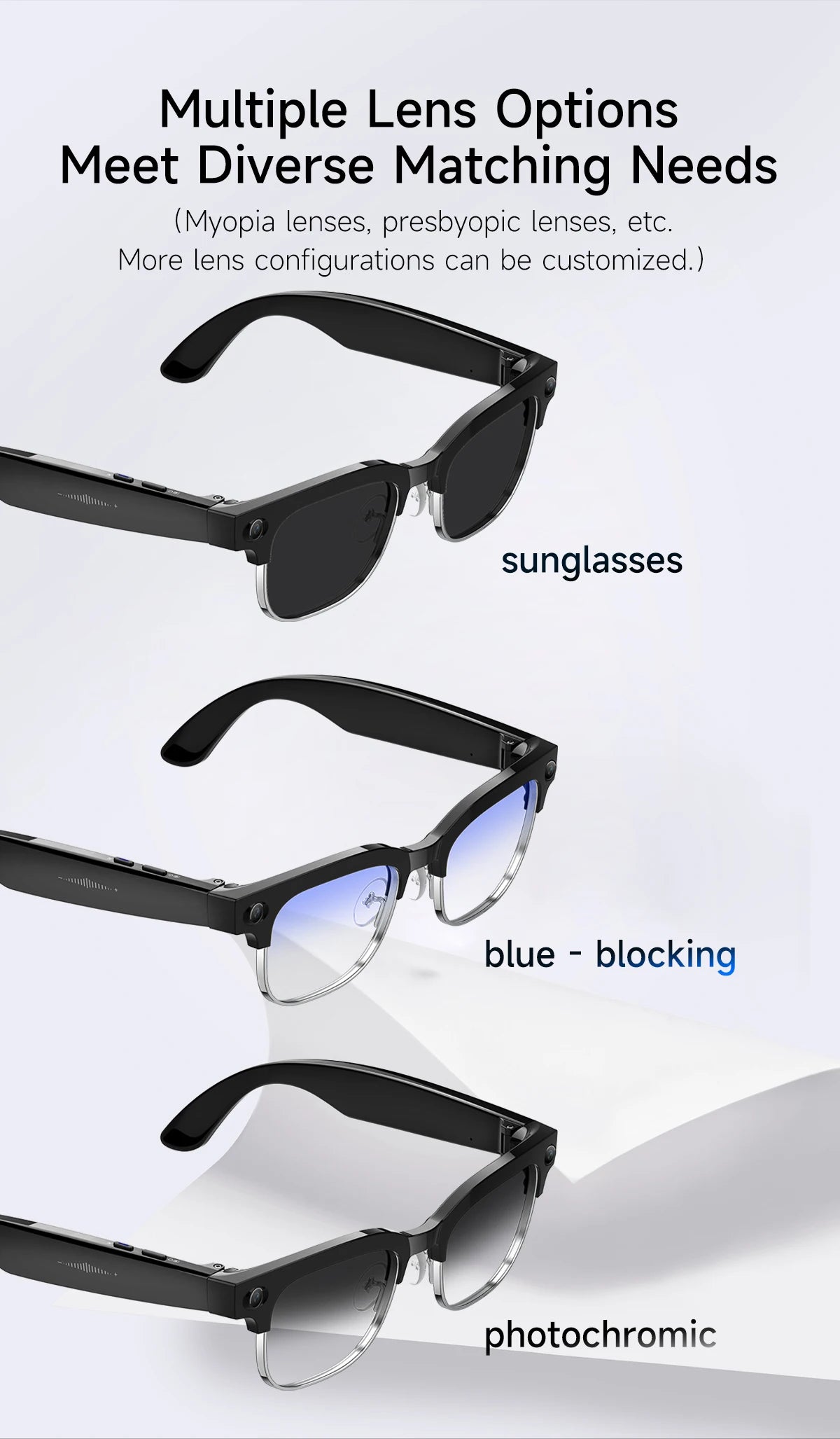 2026 New 4K HD 800W Camera Smart AI Glasses Video Photo Recognition AI Translation Chat GPT Hands-Free Calling Smart Sunglasses