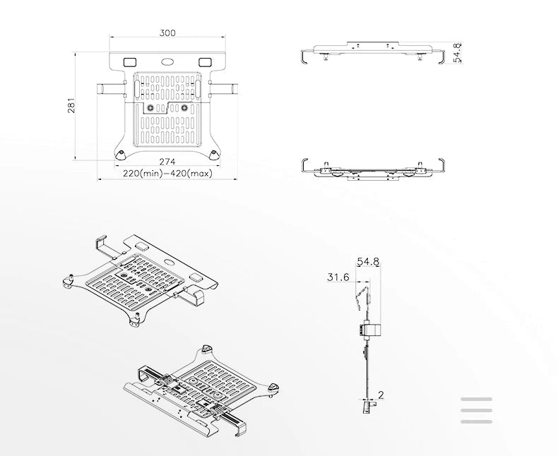NB F80 + FP-2 Full Motion 360 Rotate Pivot 2-9kg Gas Spring Arm 10'-17' Laptop Tray Desktop Stand Clamp 10-90mm Grommet Hole