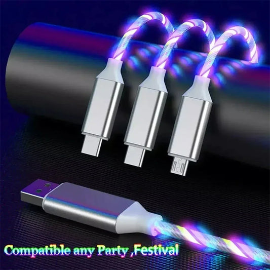 USB 3-i-1-kabel med LED-belysning