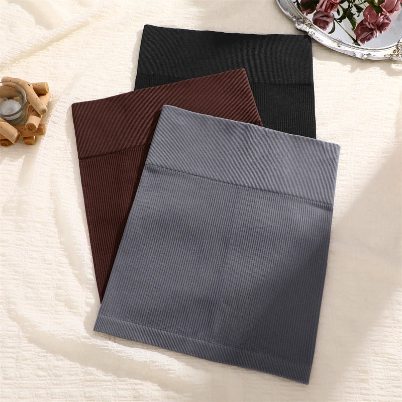 Women Ribbed Sexy High Waist Mini Slim Skirt,Versatile for Office Pencil Skirt Solid Color Soft Stretchy Short Skirt All-Season