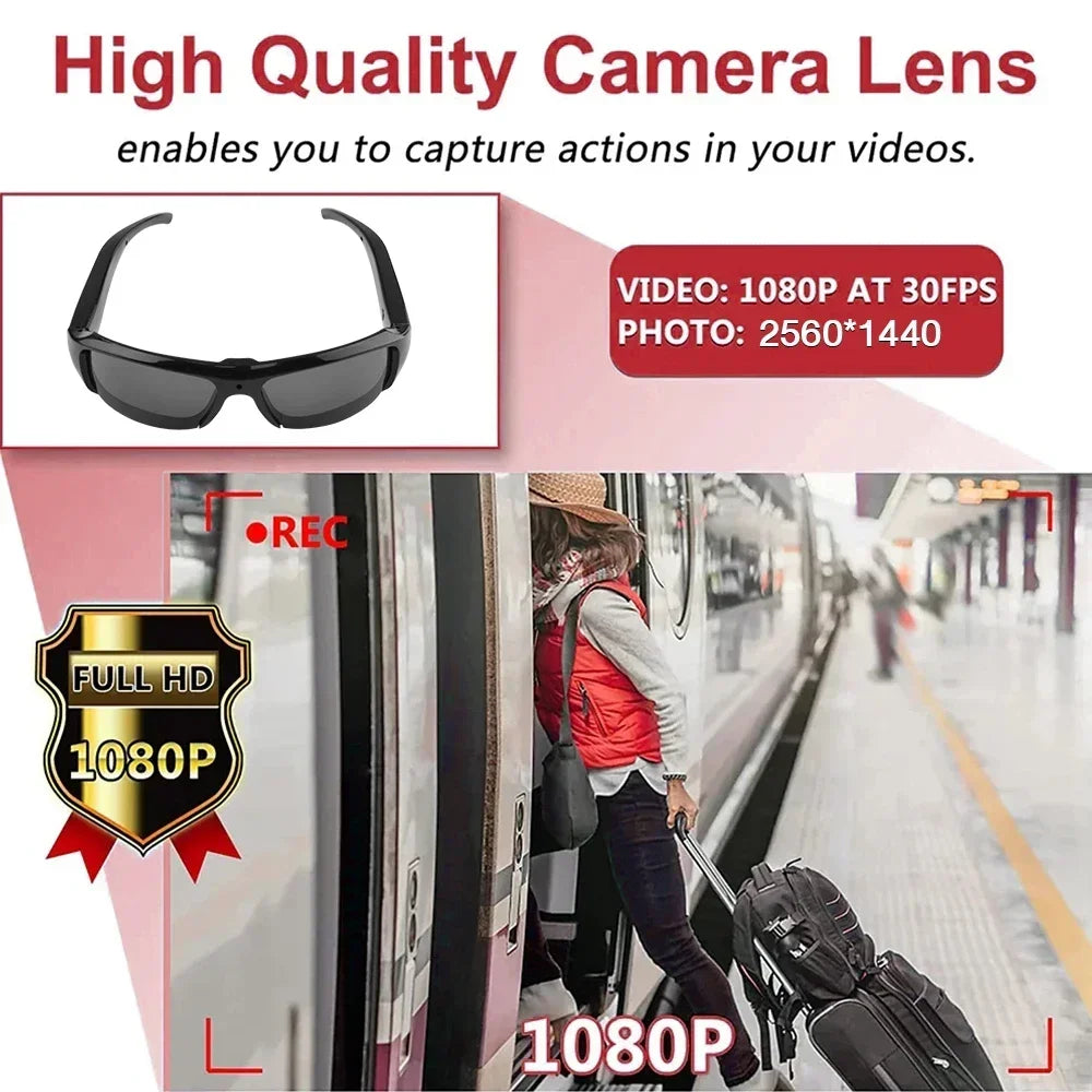 HD 1080P Mini Glasses Camera Portable Video Recorder Wearable Sunglasses Camera Outdoor Sports DV DVR Surveillance Camcorder