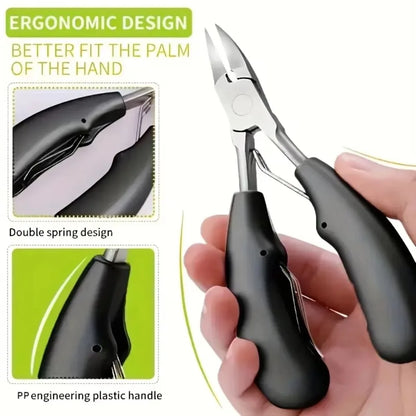 Professional Toe Nail Clippers Cutter Ingrown Toenail Tool Thick Nail Dead Skin Dirt Remover Super Sharp Curved Blade Nail Tools