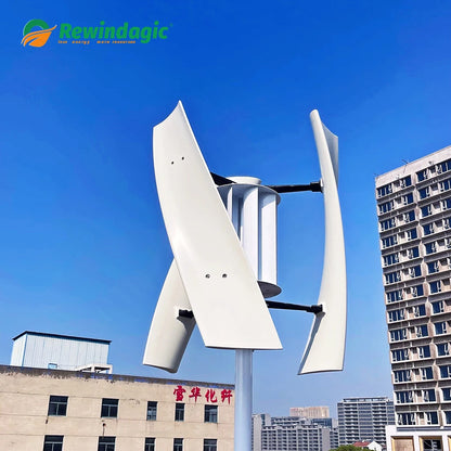 Vertikal Vindturbin 10kW/20kW 12V/24V/48V – Kärnlös Magnetlevitation Lågbullrig MPPT Hybrid Sol+Vind Off-Grid Hushåll