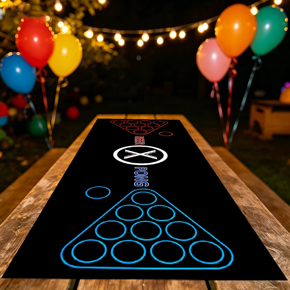 Beer Pong Game Table Runner Drinking Games for Adults Party and Drinking Game Nights Does Not Include Cup and Ping Pong Ball