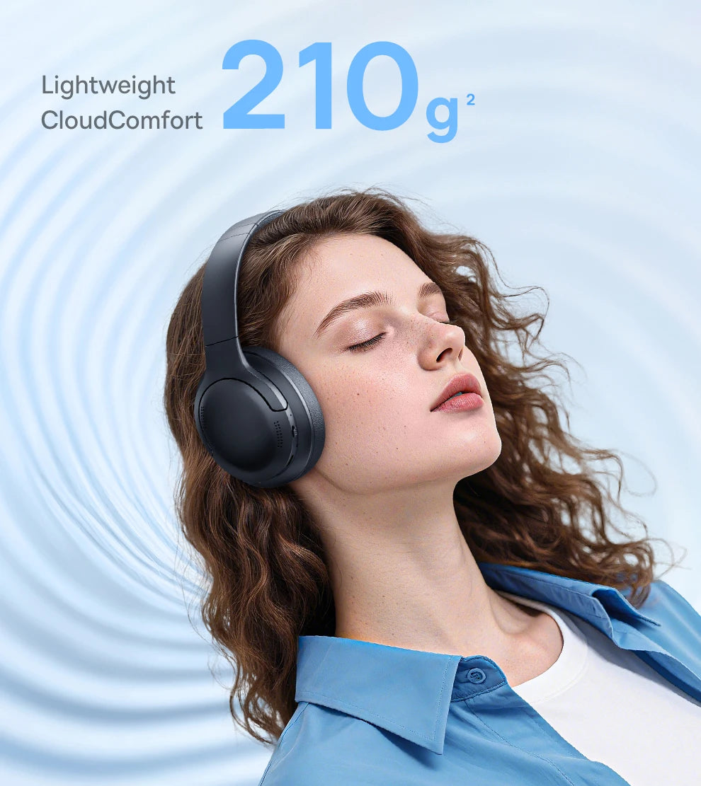 Baseus BH1 Lite Wireless Headphones Bluetooth 6.0 ENC Clear Call Headsets Super Bass Hit Earphones 80H Playtime Over Ear Headset