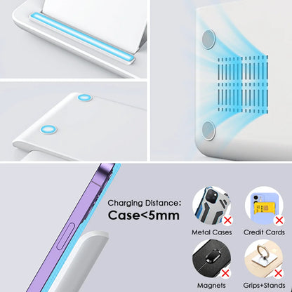 15W 3 in 1 LED Fast Wireless Charger Stand Foldable Charging Station For IPhone17-11 Apple Watch 9 8 7 6 5 Airpods Pro