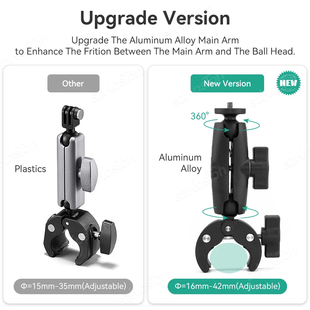 For Insta 360 X5 X4 X3 GO 3S Motorcycle Bicycle Clip Bracket for GoPro 13 12 11 DJI Action 6 Bike Selfie Stick Camera Accessory